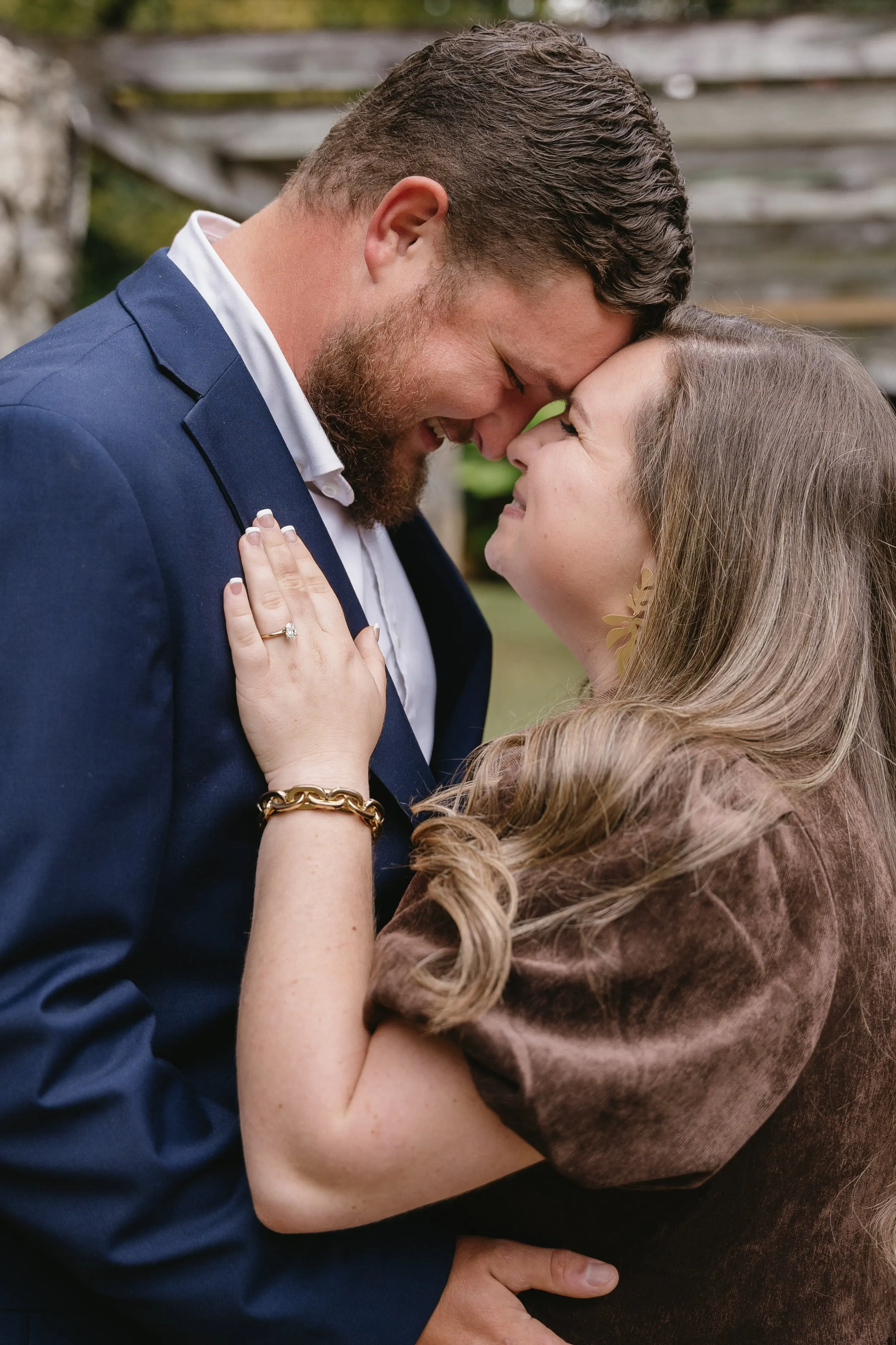 Golden hour engagement portrait in North Carolina