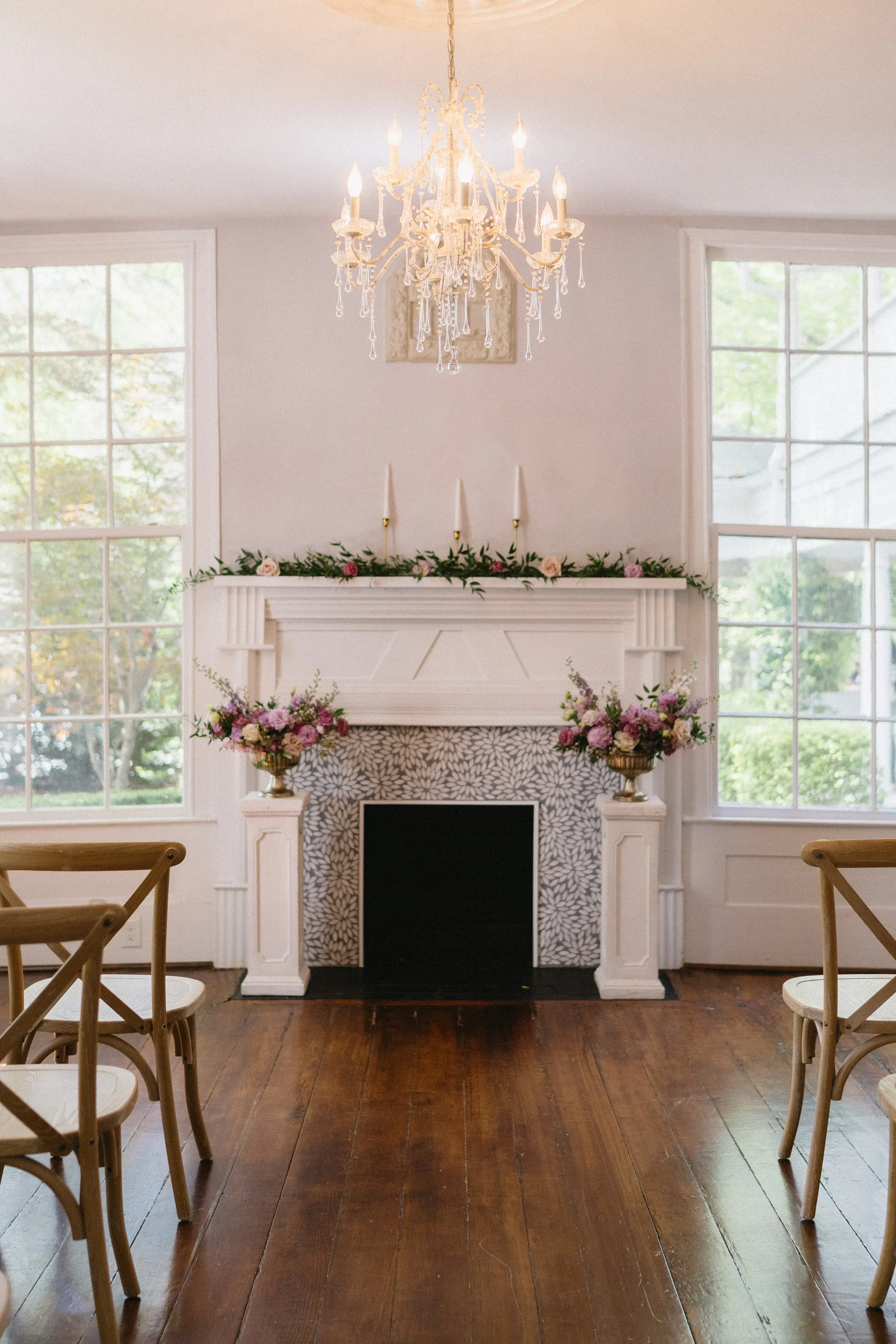 Romantic wedding portrait in natural North Carolina setting