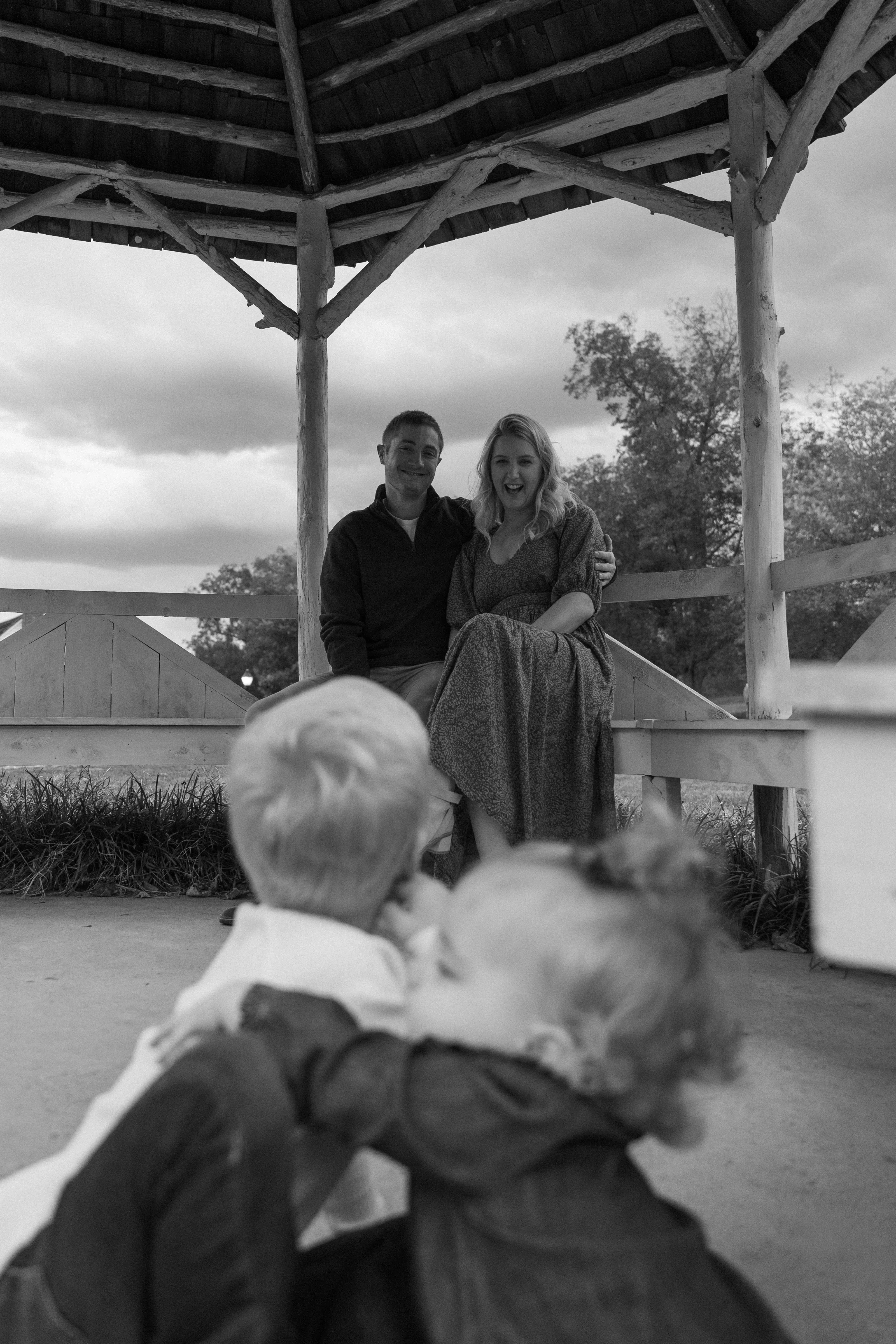 Family portrait in beautiful outdoor setting in Raleigh